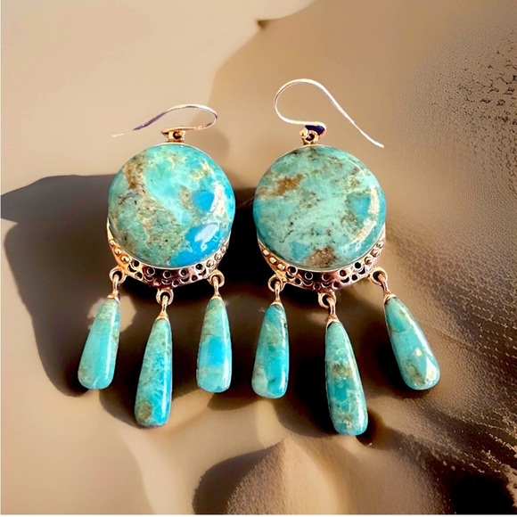BBJ Jewelry - Southwestern Turquoise Sterling Silver Earrings